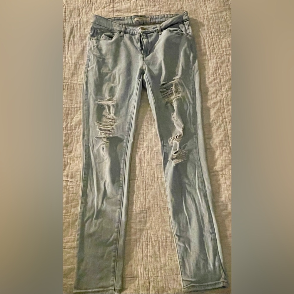 LEVI 711 SKINNY Distressed Light Blue Women's Jeans